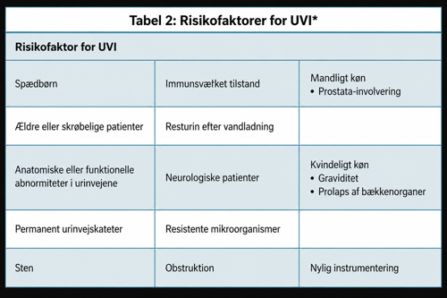 Tabel over risikogrupper